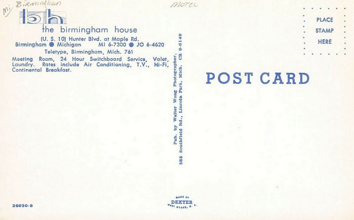 Birmingham House - Old Postcard View